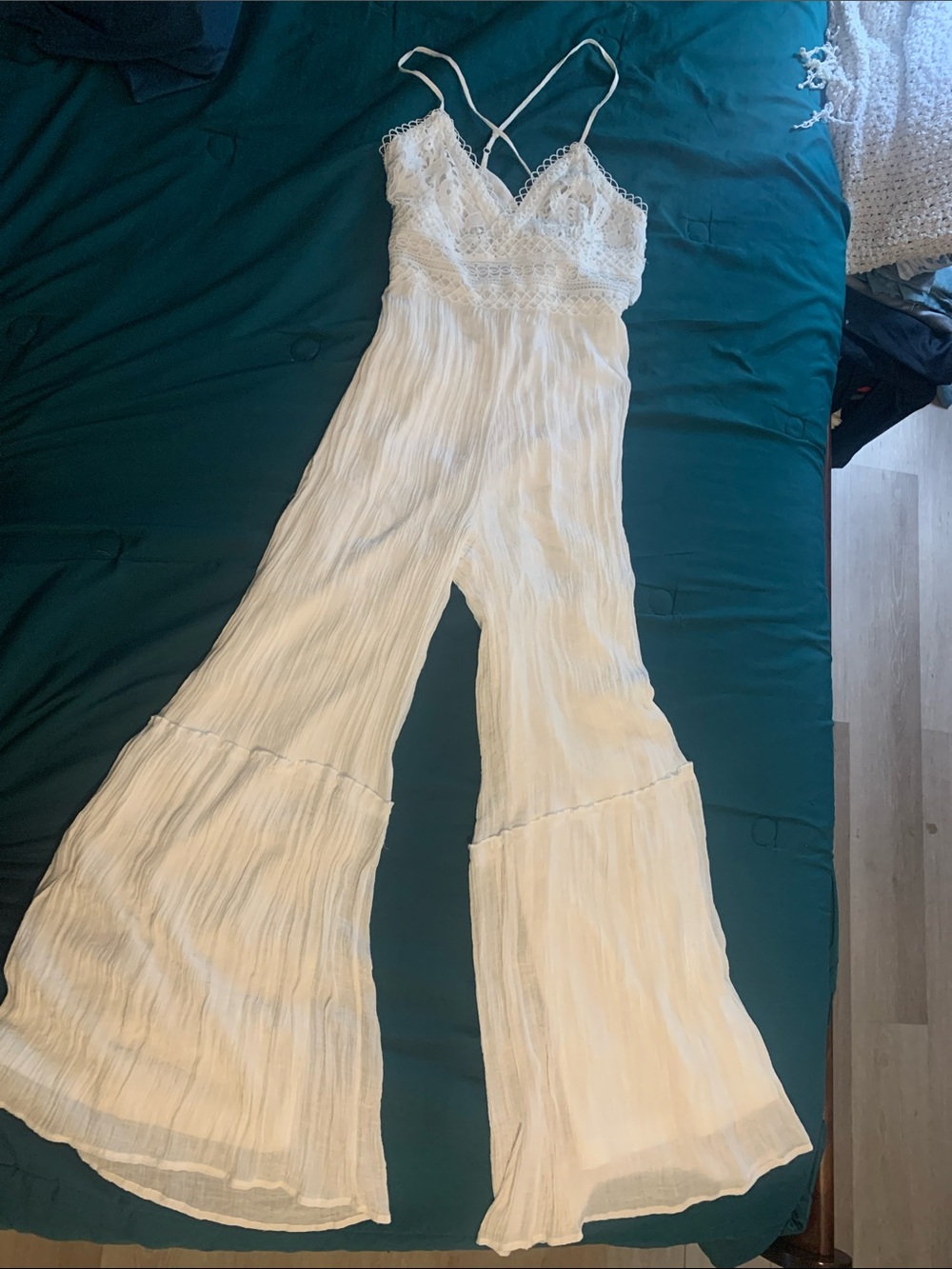 Miss Avenue withe Crochet-Trim Wide-Leg Jumpsuit